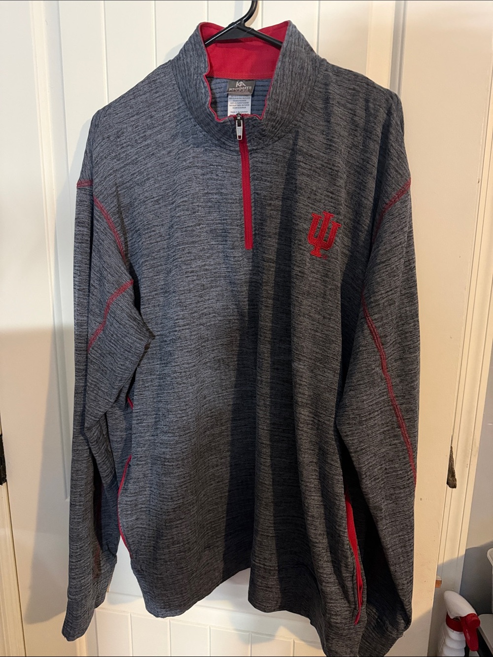 Knights Apparel Gray Quarter-Zip Pullover with Red Accents